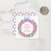 水カラークリスマスボーカラフルブルリース ノートカード (正面/裏面インサイチュ)