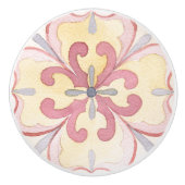 水カラークールアートワークレトロフローラキッチンデコール セラミックノブ (正面)