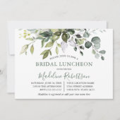 水カラーグリーナリーセージ緑ブライダルランチョン 招待状 (正面)