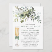水カラーグリーンブライダルランチョンセージグリーン 招待状 (正面)