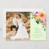 水カラーグリーンボホフローラはっきりした春夏 招待状 (正面)