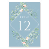 水カラーグリーンリーピーチバラダスティブルー結婚ズ テーブルナンバー (裏面)
