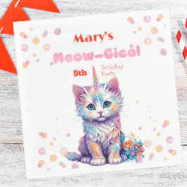 水カラーケチコーンミオグティック誕生日 スタンダードランチョンナプキン