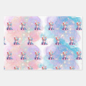 水カラーケチコーンミオグティック誕生日 ラッピングペーパーシート (正面2)