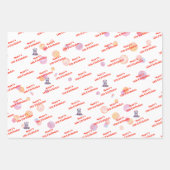 水カラーケチコーンミオグティック誕生日 ラッピングペーパーシート (正面3)