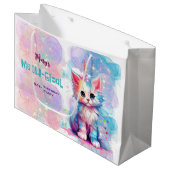 水カラーケチコーンミオグティック誕生日 ラージペーパーバッグ (正面アングル)