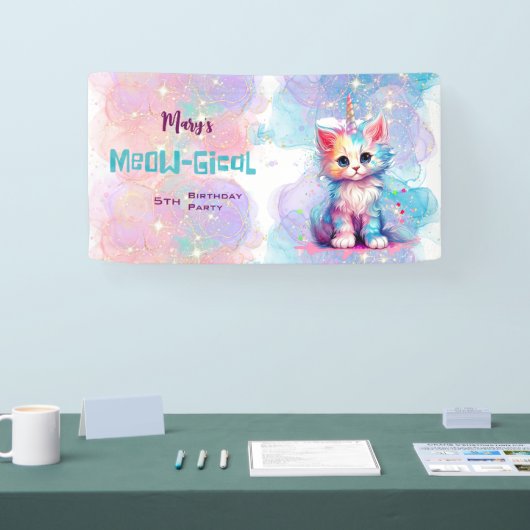 水カラーケチコーンミオグティック誕生日 横断幕 (トレードショー)