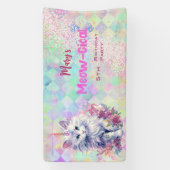 水カラーケチコーンミオグティック誕生日 横断幕 (縦)