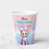 水カラーケチコーンミオグティック誕生日 紙コップ (裏面)