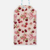 水カラーコケットさくらんぼ1st誕生日パーティー ギフトタグ (裏面)