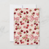 水カラーコケットさくらんぼ1st誕生日パーティー サンキューカード (裏面)