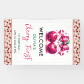 水カラーコケットさくらんぼ1st誕生日パーティー 横断幕 (横)