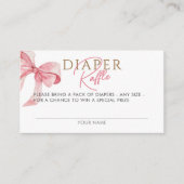 水カラーコケット弓おむつラッフルベビーシャワー エンクロージャーカード (正面)