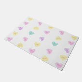 水カラーコンボハートドアマット ドアマット (アングル)