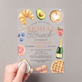 水カラーコーヒーブライダルブランチブライダルシャワー アクリル招待状 (インサイチュ (ポータブル))