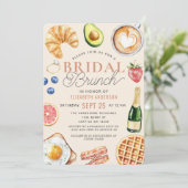 水カラーコーヒーブライダルブランチブライダルシャワー 招待状 (スタンド正面)