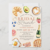 水カラーコーヒーブライダルブランチブライダルシャワー 招待状 (正面)