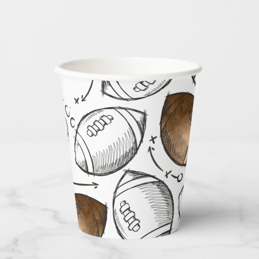 水カラーサッカーパーティーカップ 紙コップ (正面)