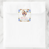 水カラーサーカス動物トレインフローラ誕生日 スクエアシール (バッグ)