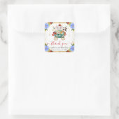 水カラーサーカス動物トレインフローラ誕生日 スクエアシール (バッグ)