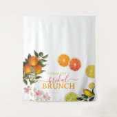 水カラーシトラスブライダルブランチブライダルシャワー タペストリー (正面)