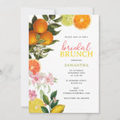 水カラーシトラスブライダルブランチブライダルシャワー 招待状 (正面)