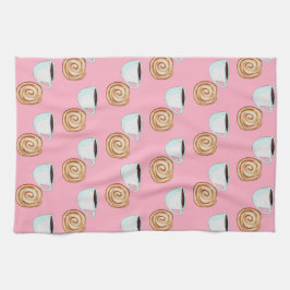 水カラーシナモンバンパストリーコーヒー キッチンタオル