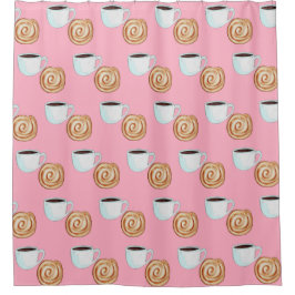 水カラーシナモンバンパストリーコーヒー シャワーカーテン