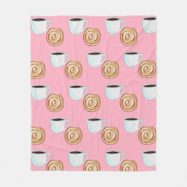 水カラーシナモンバンパストリーコーヒー フリースブランケット