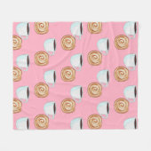 水カラーシナモンバンパストリーコーヒー フリースブランケット (正面(横))