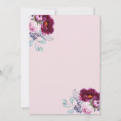 水カラーシャンパングラスフローラバースデーパーティー 招待状 (裏面)