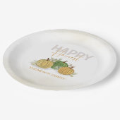 水カラーシンプルカボンプキングルハッピーハーベスト ペーパープレート (アングル)