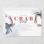 水カラーシンプルブルーカニーブリージンガムパーティー 招待状 (正面)