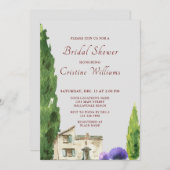 水カラーシンプルボホエレガントベイビーシャワー 招待状 (正面/裏面)