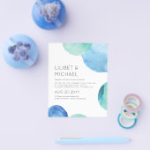 水カラーシーガラス抽象芸術ティール（緑がかった色）グリーン結婚ズ チラシ (シングル)