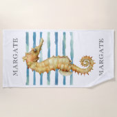 水カラーシーホースビーチコースタルマーガート ビーチタオル (正面)