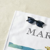 水カラーシーホースビーチコースタルマーガート ビーチタオル (インサイチュ)