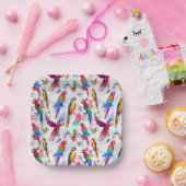 水カラースタイルパロット ペーパープレート (パーティー)