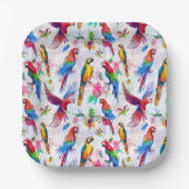 水カラースタイルパロット ペーパープレート (正面)