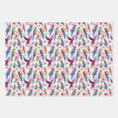 水カラースタイルパロット ラッピングペーパーシート (正面)