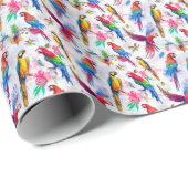 水カラースタイルパロット ラッピングペーパー (ロールコーナー)