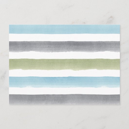 水カラーストライプビーチ結婚式宿泊施設 エンクロージャーカード (裏面)