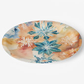 水カラースノーフレークスクリスマス紙プレート ペーパープレート (アングル)