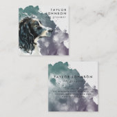 水カラースリンガースパニエル犬ドッグトリマー スクエア名刺 (正面/裏面)