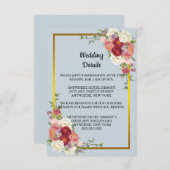 水カラーダスティグレー金ゴールドピーチフローラ結婚ズ エンクロージャーカード (正面/裏面)