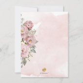 水カラーダスティバラアジサイブライダルシャワー 招待状 (裏面)