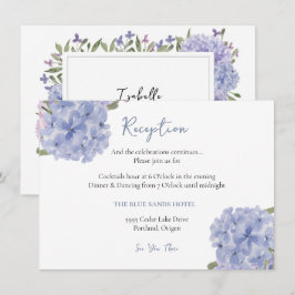 水カラーダスティブルーアジサイフローラ披露宴 エンクロージャーカード