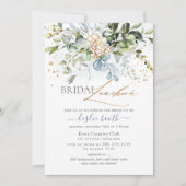 水カラーダスティブルーガムユーカリブライダルシャワー 招待状 (正面)
