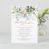 水カラーダスティブルーガムユーカリブライダルシャワー 招待状 (スタンド正面)