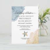 水カラーダスティブルーシービーチイベント結婚ズ 招待状 (スタンド正面)